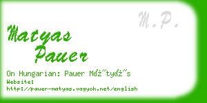 matyas pauer business card